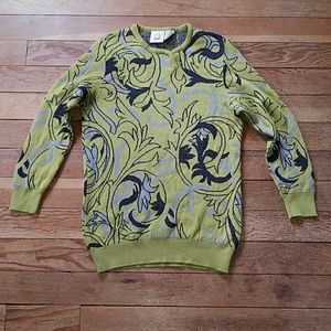 Vintage Mondi Green Gray Black Printed Sweater